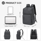 Waterproof Laptop Backpack for Men & Women, Flight Approved Anti-Theft Daypack with 15.6-inch Laptop Sleeve (Gray)