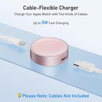 Elebase for Apple Watch SE 3 USB C Charger,5W Magnetic USBC Apple Watch Charging Adapter,Wireless iWatch Charger Dock Type C & iPhone Power Port for iWatch Series 11 10 9 8 7 6 SE Ultra 3,42/46/44mm