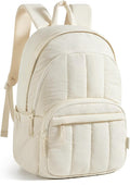 BAGSMART Womens Backpack Travel Laptop Backpack for Women, Quilted College Laptop Bookbag, Work Back Pack for Women, Cute Computer Water-Resistant Casual Daypack, Puffer Beige