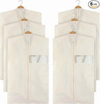 Aliceset 6 Pcs 43 Inches Cotton Garment Bags for Hanging Clothes Canvas Suit Bags for Clothes Coats Jackets Shirts Closet Storage Travel Gusseted Hanging Garment Cover
