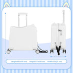 smilesun 20" Ride-On Travel Suitcase for Kids, Cute Ear Toddler Carry on Luggage with Spinner Wheels, Children Rolling Trolly Luggage with Combination Lock (Matte White with Rope)