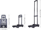 Eujgoov Small Folding Hand Truck 2 Wheels Dolly Portable Luggage Trolley Cart Lightweight for Travel Shopping