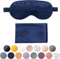 Blissy Silk Sleep Mask - Eye Sleeping Mask for Women & Men for Total Blackout - 100% Pure Mulberry Silk, 22 Momme 6a Fibers - Blindfold Sleep Mask Side Sleeper Eye Cover (Blue)