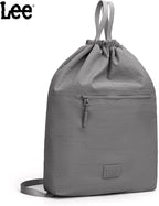Lee Drawstring Backpack Bag Lightweight Small Gym Swim Beach Bag Water Resistant Sports Sackpack for Men Women, LEE48-002DGY