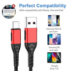 Durcord USB C Charger Cable, Upgarded 2Pack 6ft USB Fast ChargingType C Charging Cord Cable, Type C Charger Premium Nylon Braided USB Cable Compatible with iPhone 15 Pro/Plus/Max/Android/Phone/Pad-Red