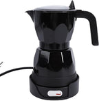 Electric Mocha Pot, 3 Cup Aluminum Machine Portable Electric Italian Cuban Coffee Maker with Detachable Base, Mocha Maker for Home Travel Office (Black)