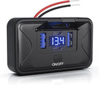 108W 4 Ports 12V RV USB Switch Outlet Voltmeter, 2*36W PD3.0 Type-C + 2*18W QC3.0 Quick Charge Panel Wall Mount Car Charger Socket Waterproof Multi-Port Adapter for Marine Truck Boat ATV Bus