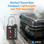 Forge Dual-Opening: Key or Combination Lock, TSA Approved Lock for Luggage, Pelican case, Travel, Gym, School, Luggage Combination Lock, Travel Bag Lock (Black 6 Pk)