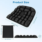 Seat Cushion, Office Chair Cushion with Storage Bag, Travel Seat Cushion for Airplane, Press Type Air Inflatable Airplane Seat Cushions for Plane, Car, Office (Single-Sided Black, Round)