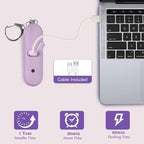 Personal Safety Alarm - Waterproof Rechargeable Security Alarm - 140dB Extra Loud Siren & Strobe Light - Self Defense Keychain - Gift for Women, Teenagers, College Girls, Seniors(Wisteria)