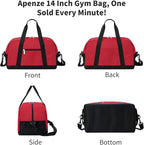 Apenze Small Gym Bag 14 inch lightweight Carry On Mini Duffel Bag for Travel Sport - Red
