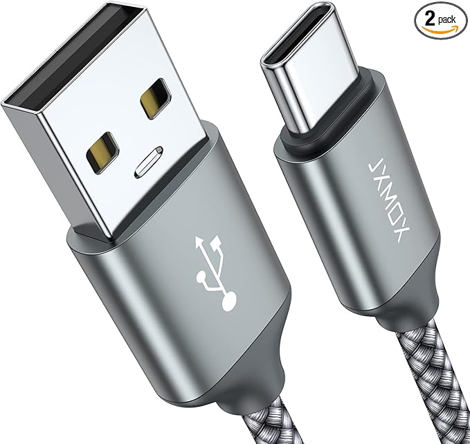 JXMOX USB C Cable,USB A to Type C 3A Fast Charging (10ft 2-Pack) Long Charger Cord for iPhone 15 16 17 Pro Max,Samsung Galaxy S25 S24 S23 S22 S21 Ultra,Note 9 10+,A11 A20 A50 A51 A60 A71,Moto Z2 Z3