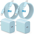 MYBEER iPhone 17 16 15 Charger Fast Charging, [ETL Certified] 2 Pack 10FT USB C Charger Cable with 20W Type C Fast Charging Block for iPhone 17/17 Pro/17 Pro Max/16/16 Pro/16 Pro max/16 Plus/15（Blue）