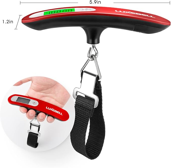Digital Luggage Scale Vacation Travel Essentials Accessories Gifts for Traveler Portable Suitcase Handheld Weight Scale 110 lbs Hanging Baggage Travel Must Haves