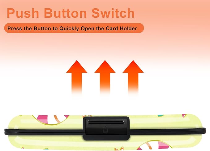 Mayski Credit Card Holder, RFID Blocking, Aluminum Alloy Hard Case, Small Mini Business Metal Wallet for Women Men, Beach Bliss