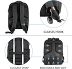 KROSER Laptop Backpack Large Computer Backpack Fits up to 17.3 Inch Laptop with USB Charging Port Water-Repellent Travel Backpack Casual Daypack for Business/College/Women/Men-Charcoal Black