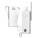 Portable Charger with Built in Cables,TESSAN 10000mAh Power Bank Fast Charging with Foldable Wall Plug Charger, PD20W Compact Battery Pack Travel Essentials for iPhone 17/16/15 Series,Samsung,Tablets