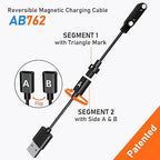 Audiovance 2-Pack AB762 Reversible Smartwatch Charger – Innovative Magnetic Charging Cable, Solves Polarity Mismatch, Universal for All 7.62mm-Pin-Pitch Smart Watches