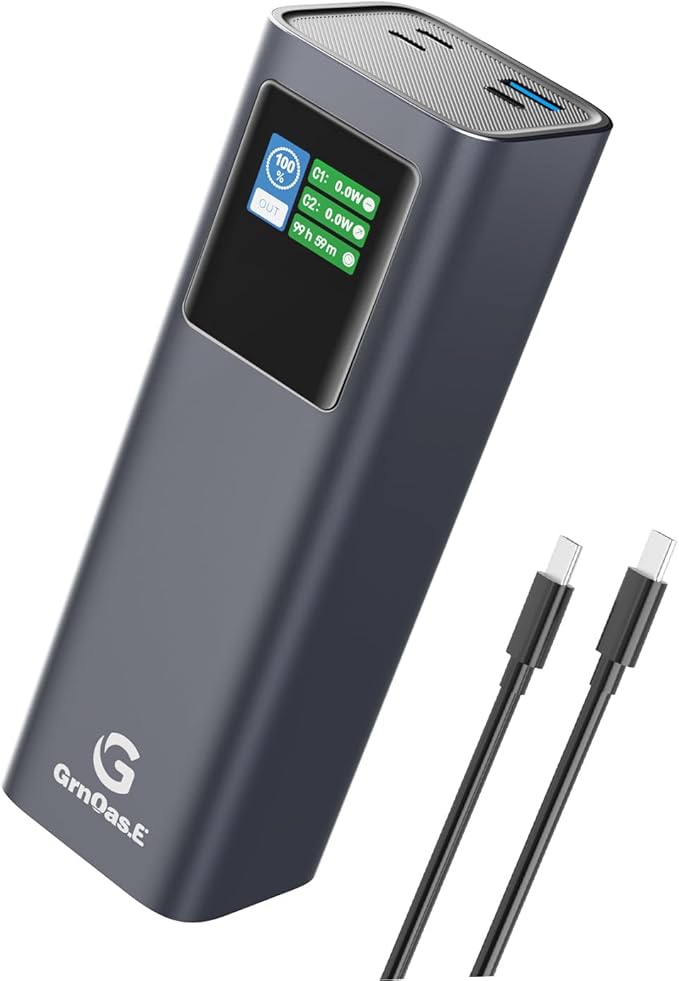 27000mAh Power Bank, 140W Laptop Portable Charger with PD 3.1 Fast Charging, Smart Sisplay, 99Wh Battery Bank for MacBook Pro/Air, iPad Pro, iPhone17/16 Series, Samsung and More(Dark Gray)