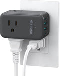 TROND Multi Plug Outlet Extender, 3 AC Outlet Adapter with 360 Rotating Plug, Black Power Splitter with PD 20W USB C Charger, A Compact Solution to Home Dorm Room Travel Cruise Essentials