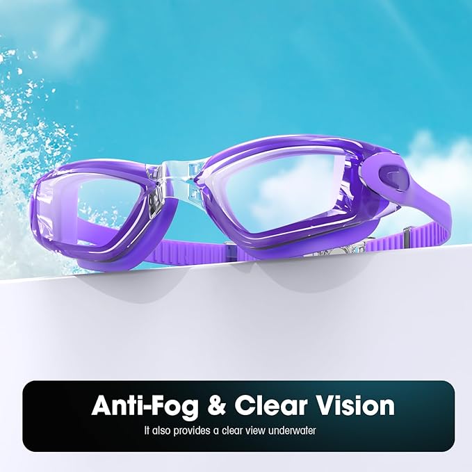 Braylin Swim Goggles, 2-Pack Swimming Goggles, Anti Fog, No Leaking For Adult Women Men Youth