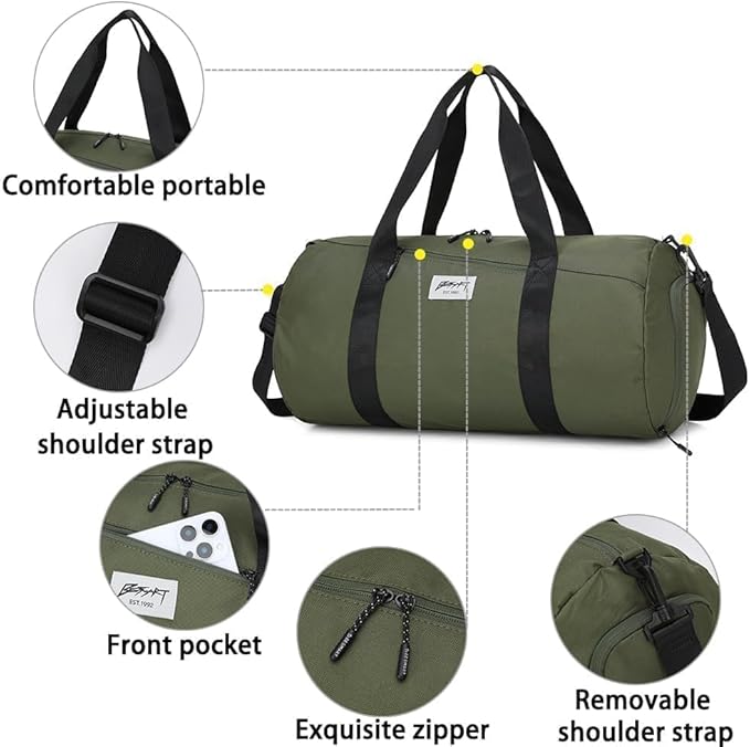 BE SMART Waterproof Mens Gym Bag with Shoe Compartment, Sports Gym Duffle Bag with Adjustable Strap for Men Women, Lightweight Large Sport Duffel Bag for Travel, Sports, Fitness(Navy Blue)