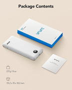 VRURC Portable Charger with Cables and Wall Plug | Power Bank with Cords | 10000mAh Portable Charger with AC Plug | External Battery Pack (Pure White)