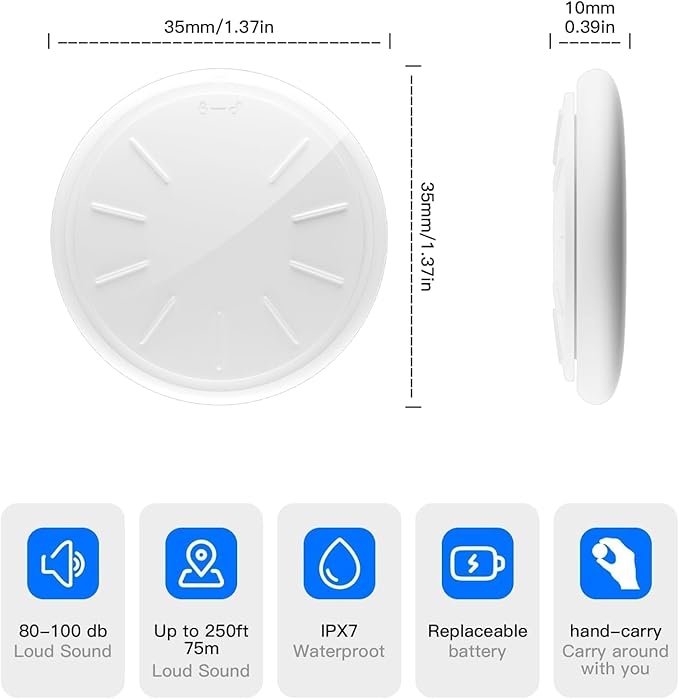 GPS Tracker for Vehicles, 1PCS Mini GPS Tracking with Waterproof Case, Car GPS Tracker Work with Find My (iOS Only), No Monthly Fee