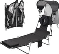 Backpack Beach Tanning Lounge Chair with Canopy Shade Face Hole Padded Adjustable Washable, 6 Position Layout Chair for Outside Sunbathing Poolside Lawn, UPF 50+ Wind-Resistant Sun Shade, Patented