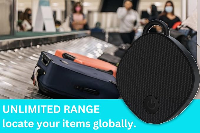 Unlimited Range GPS Tracking Device Item Locator for Car, Purse, Pet, Key Work with Apple Findmy No 3rd App Needed (Black)