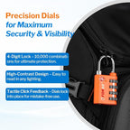 Forge Dual-Opening: Key or Combination Lock, TSA Approved Lock for Luggage, Pelican case, Travel, Gym, School, Luggage Combination Lock, Travel Bag Lock (Orange 2 Locks and 2 ID)