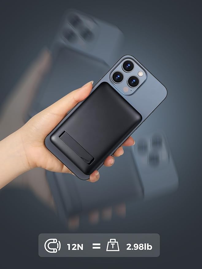 for Magsafe Portable Charger - 10000mah Wireless Magnetic Power Bank with Stand,PD 20W Fast Charging External Battery Pack Travel/Camping Essential Phone Charger for iphone 17/16/15/14/13/12 Series