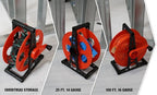 Woods Extension Cord Storage Reel - Holds Up to 150 Feet of 16/3 or 125 Feet of 14/3 Gauge Cord - Tangle-Free Design for Indoor or Outdoor Use - Side-Mounted Crank - Red & Black