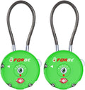 Forge Quality TSA Approved Luggage Locks for Travel Accessories, Suitcase, Pelican case, Ammo Boxes, Set Your own Combination, Zinc Alloy Body-Cable Green 2 Locks