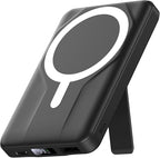 Azmuth Wireless Portable Charger with Stand, 10000mAh Magnetic Power Bank, 22.5W USB-C Fast Charging Battery Pack with Digital Display Compatible with iPhone 15/14/13/12 Series (Black), KT-D022