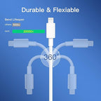 Mitesbony USB C to Lightning Cable [MFi Certified] 3Pack 6FT iPhone Charger Cord Power Delivery Type C Fast Charging Cord Compatible with iPhone 14 13 12 11 Pro Max XS Max XR X 8 iPad,White