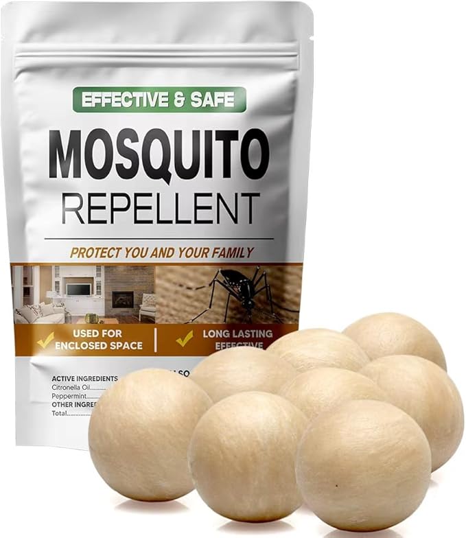 AUDQQM Mosquito Repellent Outdoor Patio, Mosquito Repellent Balls Indoor, Mosquitoes Deterrent for Yard, Mosquito Control, Keep Mosquito Away for Room/Porch/Camping, Effective for 60 Days-8P