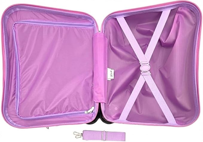 Fast Forward Stitch 2-in-1 Kids 18" Suitcase & Ride-On Luggage - Lightweight Tow-Along Toddler Luggage with Wheels