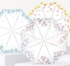 Chesoon Flower Blossom Umbrella Clear Bubble Surface for Women Girls Lightweight Rain Umbrella with 8 Fiberglass Ribs