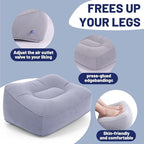 Inflatable Foot Rest Pillow for Air Travel, Airplane Foot Rest Pillow, Adjustable Height Leg Pillow Airplane Bed for Kids Toddler Suitable for Plane, Car, Train (Gray) 2count