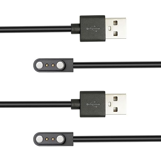 2-Pack 3.3FT Smart Watch Charger Magnetic 2Pin USB Charging Cable for Veryfitpro Letsfit Willful YAMAY SW023 ID205L SW021 ID205U ID205S SW025 Uwatch 3S