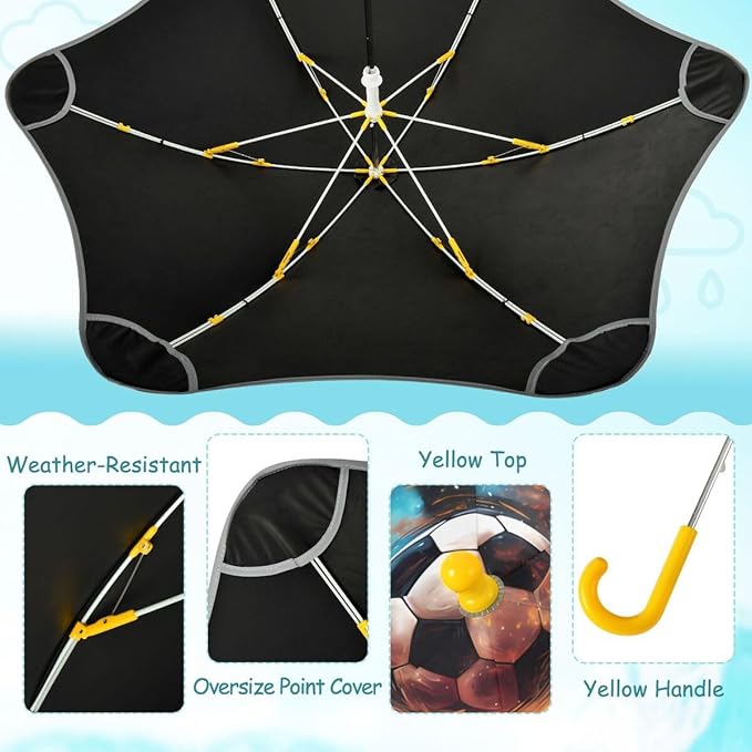 ALAZA Kids Umbrella Stick Umbrellas Cute Umbrella for Boys Girls Toddler UV/Sun Rain Windproof
