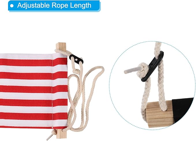 PATIKIL Foot Hammock Under Desk, Adjustable Foot Rest Sling with Hooks Portable Desk Footrest for Airplane Travel Home Office, Red White Style 1