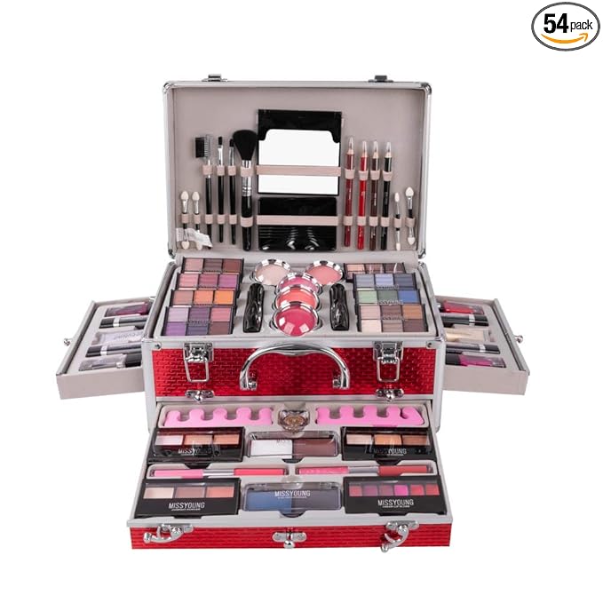 FantasyDay All-in-one Holiday Make up Gift Set | Makeup Kit for Women Full Kit Essential Starter Bundle Include Eyeshadow Palette Lipstick Blush Foundation Concealer Face Powder Mascara Lipgloss Brush
