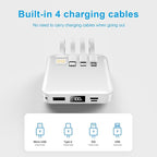 ummz Portable Charger with Built-in Cable,12000mAh 22.5W Fast Charging Small Power Bank,USB C Input/Output with Smart LED Display,External Battery Pack for iPhone,Tablet,Samsung