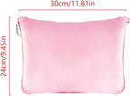 Travel Blanket and Pillow Set 2-in-1 Cozy Flannel Airplane Blanket with Luggage Sleeve Backpack Clip Soft Foldable Travel Throw for Plane Car Camping
