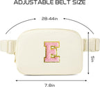 Gitus Personalized Gifts Birthday Gifts for Girls Fanny Pack Cross Body Bags with Initial Letter Preppy Stuff Gifts for Her Girlfriend Wife Sister Friends Mom (Ivory-E)