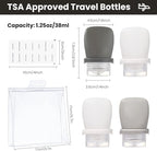 RONRONS 4 Pack 1oz TSA Approved Leakproof Silicone Travel Squeeze Bottles for Toiletries, Shampoo, Salad Dressing, Travel Essentials