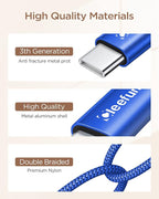 CLEEFUN Short USB C Cable 1ft, 5-Pack USB A to Type C Charger Cord Fast Charging for iPhone 17 16 15 Pro Max Air Plus, for Samsung Galaxy S25 S24 S23 S22 S21 S20 A17 A16 A15 A56 A55 A26 A35 A36 A71