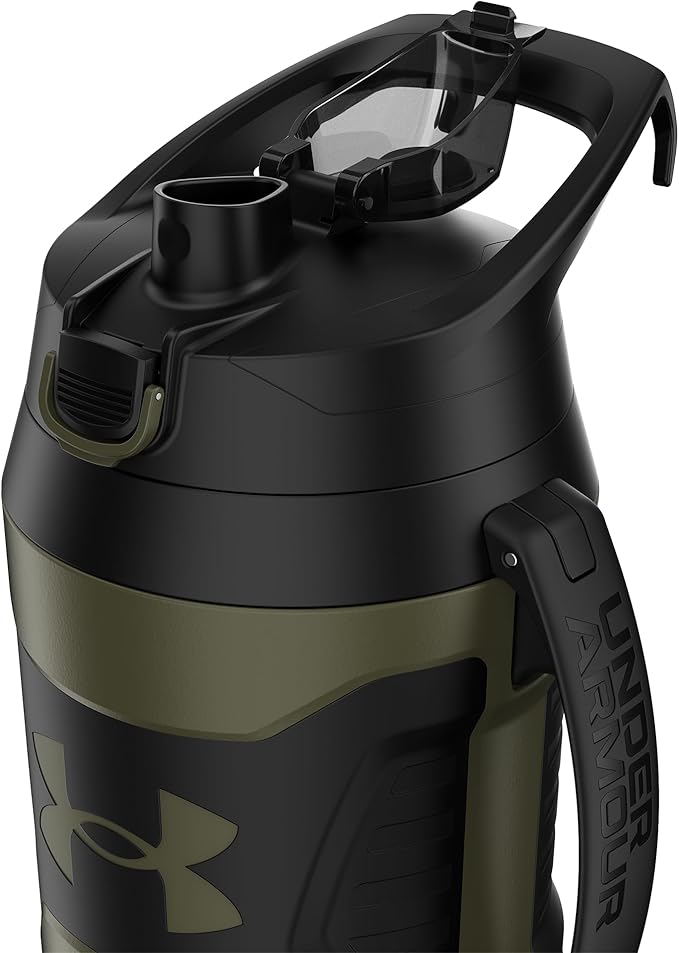 Under Armour Insulated Water Bottle with Handle & Fence Hook, Half Gallon Sports Water Jug, Leak-Resistant & BPA-Free for Baseball, Football & Gym - Marine OD Green, 64oz